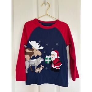 Adventure Wear by Class Club Christmas Applique Shirt Santa Long Sleeve 5